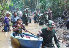 SATGAS PAMTAS YONKAV 3/AC LAKSANAKAN KARYA BAKTI BERSAMA MASYARAKAT DI SUNGAI HILIR BADAU